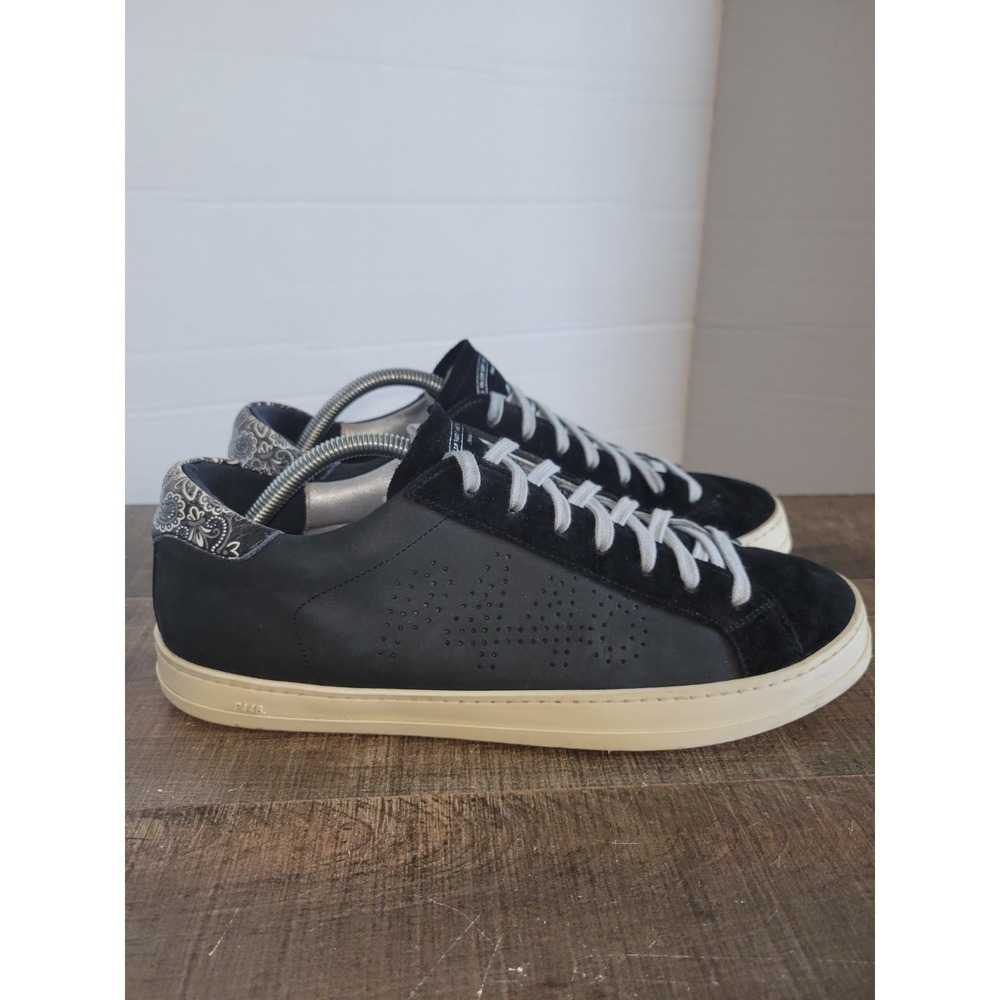 P448 John Recycled Black Paisley Sneakers Men's 10.5
